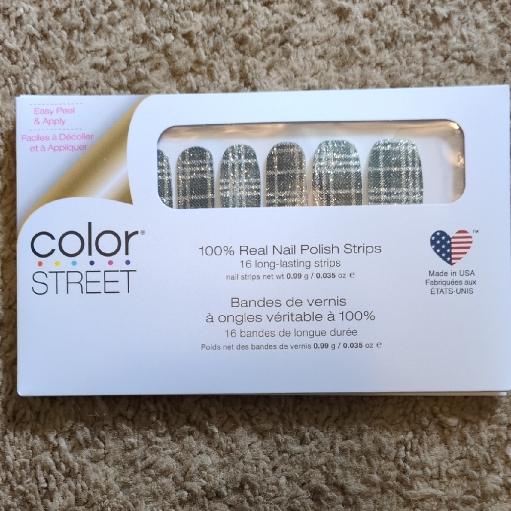 Color Street Nail Polish Strips - Black and Silver Plaid